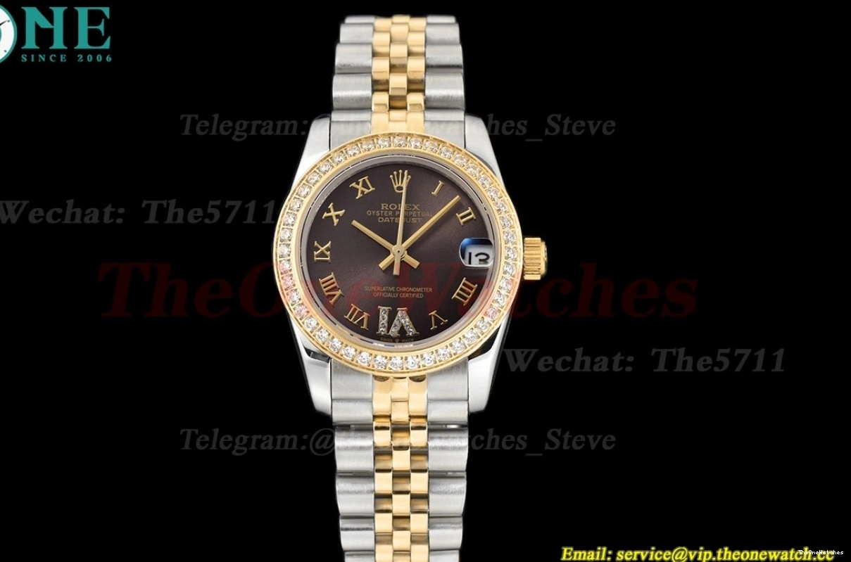 Chocolate YG GDF Dia Datejust MY8215 28mm SS Rmn 0510